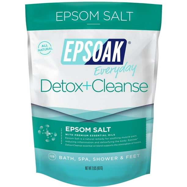 Epsoak Everyday Epsom Salts 2 lbs. Detox + Cleanse Bath Salts 2 Pound
