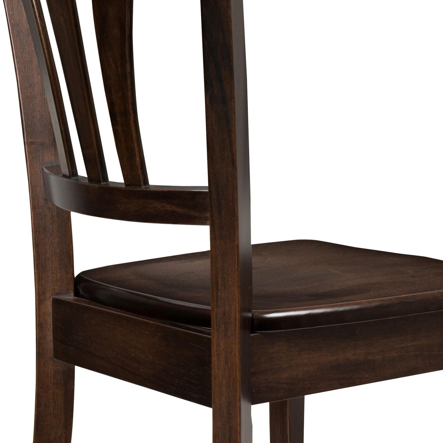 CorLiving Dillon Solid Wood Indoor Dining Chairs with High Slatted Backs, Dark Brown (Set of 2)
