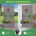 thumbnail image 6 of MAYEERTY 35*16*71"Outdoor Gray Metal Planter with Rect Louvered Climbing Trellis, Drainage hole & Wheels, 6 of 9