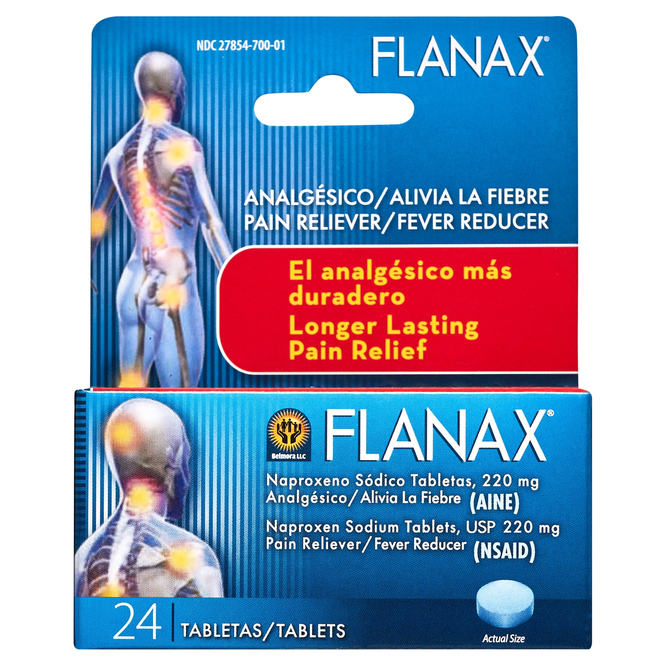 (2 pack) Flanax Pain Reliever/Fever Reducer Tablets, 24 Tablets