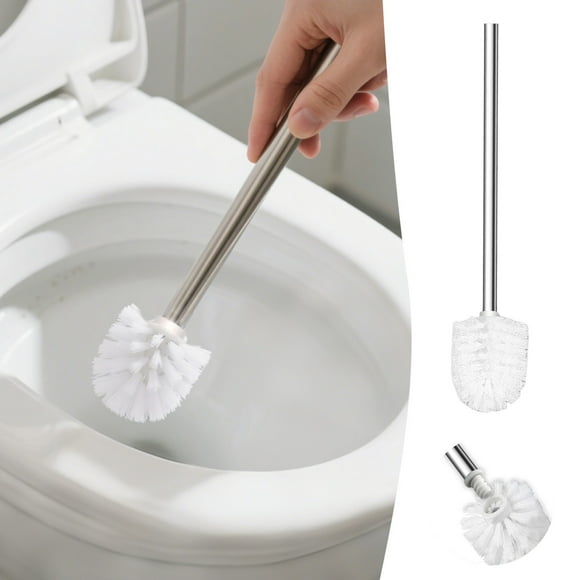 Brosse de Toilette Robuste en Acier Inoxydable avec Manche en Plastique - Outil de Nettoyage Professionnel pour Salle de Bain pour un Récurage en Profondeur et un Assainissement - Brosse de Nettoyage Hygiénique pour Cuvette de Toilette avec Design Robuste