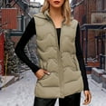 thumbnail image 2 of Gaexia Vest Tops for Women,Long Hooded Down Vest for Women Winter Insulated Quilted Sleeveless Jacket Cozy Warm Midweight Outerwear, 2 of 5