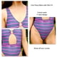 thumbnail image 3 of Traje de baño de una pieza con corte en la cintura, conjunto de bikini de escote en V transpirable y elástico para la playa, 3 of 4