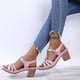 thumbnail image 4 of Moda mujer diapositiva ahueca hacia fuera cómodas sandalias de tacón alto playa zapatos casuales Wmkox8yii  hfjk58, 4 of 9