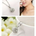 thumbnail image 4 of GKNET Women 925 Sterling Silver Crystal Ball Earrings Necklace Pendant Delicate Jewelry Sets, 4 of 5
