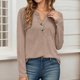 thumbnail image 1 of MHFRRA Camisa de Manga Larga con Cuello En V y Botones para Mujer, Blusa Informal para Otoño e Invierno, Cómoda, de Tela Suave, Elegante, para Uso Diario. Caqui, 1 of 7