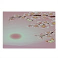thumbnail image 2 of East Cutting Board, Cherry Blossom Tree with Sun Scenery on Backside Spring Days Butterfly Nature Print, Decorative Tempered Glass Cutting and Serving Board, Large Size, Pink Yellow, by Ambesonne, 2 of 5