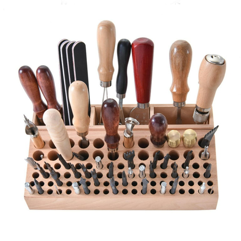 Portable Leather Craft Tool Box, Hand Work Holder Leather Tool Rack, Wood  for Leather DIY Leather Craft Jewelry Stamps