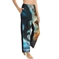 thumbnail image 2 of Uemuo Red And Blue Flame Wave Dragon Pattern Women's Wide Leg Palazzo Lounge Pants with Pockets Light Weight Loose Comfy Casual Pajama Pants-XX-Large, 2 of 9