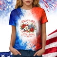 thumbnail image 5 of idosla USA Flag Tee Shirt for Women 4th of July Memorial Day Gift T Shirt Casual Short Sleeve American Proud T-Shirt Tops (Watermelon Red, XL), 5 of 7
