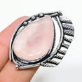 thumbnail image 2 of Natural Rose Quartz Gemstone Handmade 925 Sterling Silver Ring Size 11, 2 of 2