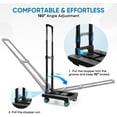 thumbnail image 3 of Folding Portable Dolly Cart, Black, 4-Wheel, 110 lbs Capacity, Adjustable Handle, Silent Wheels, 3 of 8