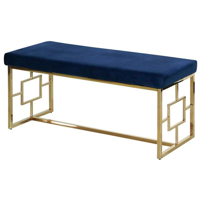 Best Master Banc Rembourré en Velours avec Cadre en Acier Inoxydable Bleu/or