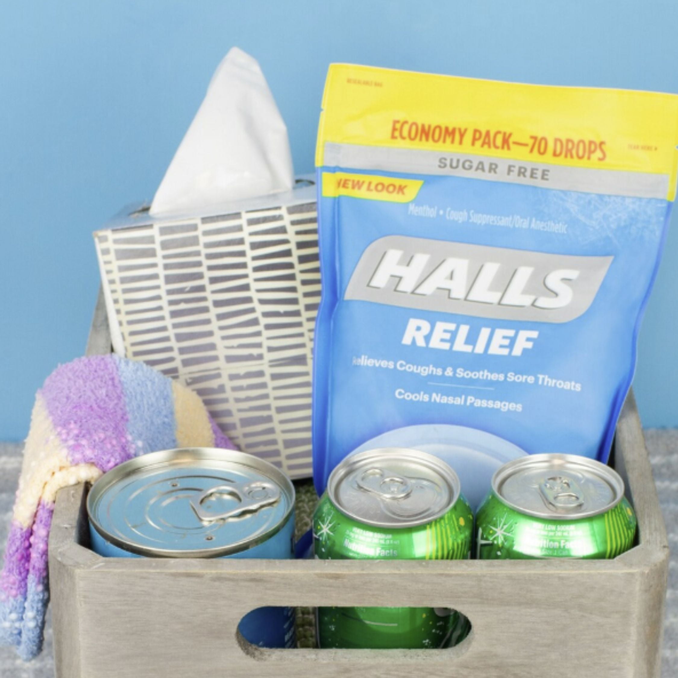 HALLS Relief Mountain Menthol Sugar Free Cough Drops, Economy Pack, 70 Drops - PACK 6