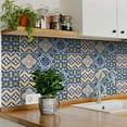 thumbnail image 3 of Mi Alma Vinyl Backsplash Decor - Blue Yellow Abstract Peel & Stick Tiles 6x6, 3 of 9