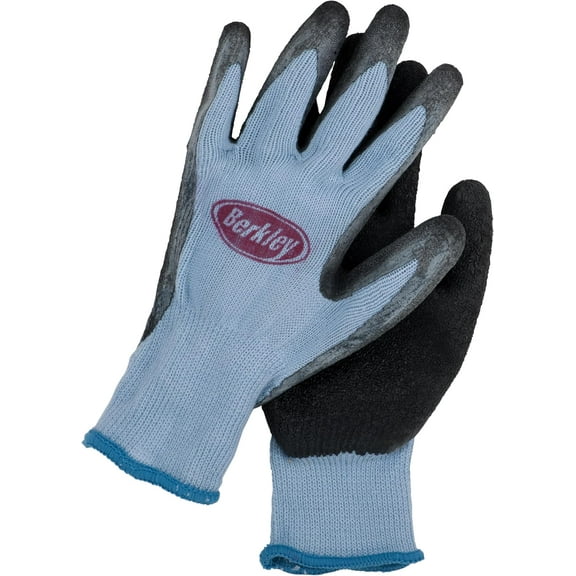 Berkley Coated Fishing Gloves, Blue/Grey