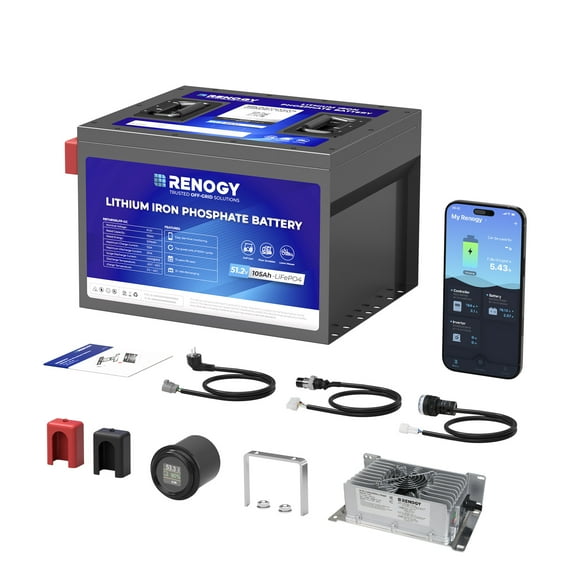 48V 105Ah Golf Cart Lithium Iron Phosphate Battery, 4000  Cycles LiFePO4 Battery, Perfect for Golf Carts