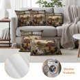 thumbnail image 6 of Farm Animals Pillow Covers 2 Pack Pastoral Landscape Farmhouse Rooster Hen Chicken Barn Pillowcase Waterproof Outdoor Throw Pillow Cover for Patio Garden Square Cushion 20”x20”, 6 of 9