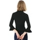 thumbnail image 5 of Suéter de cuello alto Allegra K con volantes para Mujer Jersey de punto Elástico Negro XS, 5 of 6