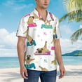 thumbnail image 3 of Logiee Yoga Dogs Poses Print Mens Hawaiian Shirts,Loose-Fit Short Sleeve Button Down Tropical Aloha Beach Shirt,Summer Vacation Wedding Tops,Small, 3 of 7