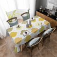 thumbnail image 4 of Yellow Orange Moroccan Rectangle Tablecloth, Vintage Boho Geometric Pattern Gray Waterproof & StainResistant Tablecloth, Washable Oil-proof Table Cover for Dining/Party/Wedding/Buffet 52x70 In, 4 of 9