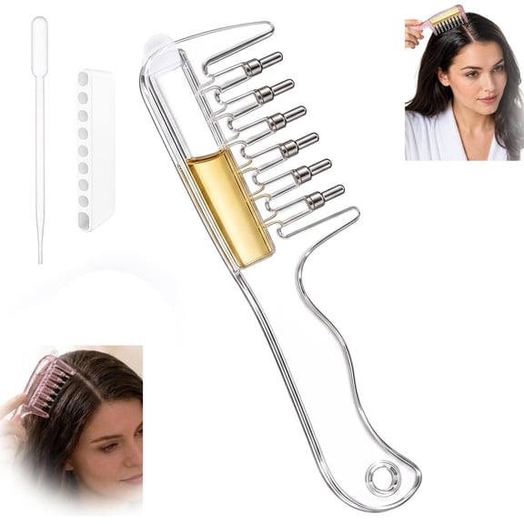 2027 New Hair Oil Applicator, Refillable Scalp Oil Applicator Comb Leak Proof Hair Oil Dispenser for Hair Oil Serums Hair Oil Applicator