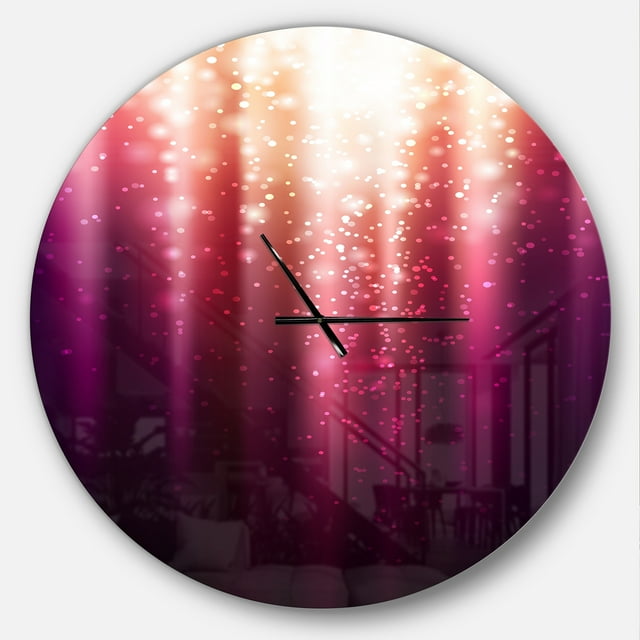 Designart 'Purple with Magic Light ' Modern wall clock