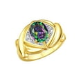 thumbnail image 1 of RYLOS Bagues pour Femmes Bague en Or Jaune 14K XOXO Câlins et Baisers Bague Pierre Précieuse 9x7 mm et Diamant Bijoux Juin Alexandrite pour Femmes Taille 10, 1 of 7