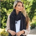 thumbnail image 6 of Plaid Blanket Winter Scarfs for women Chunky Tasseled Scarves Lightweight Soft Warm Cozy Shawl Classy Oversized Infinity Solid Pashmina Quality Scarf (Purple), 6 of 6