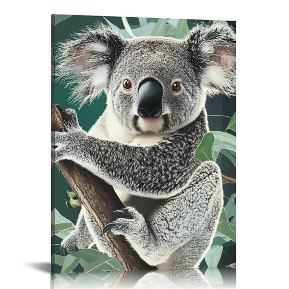 Patifu Koala Bear Leaves Tree Branch Art Modern Canvas Prints for Living Room Bedroom Home Office Wall Decor 12x16 in