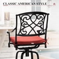 thumbnail image 7 of Crestlive Products Outdoor Swivel Bar Stools with Sunbrella Cushion Set of 2, 350LBS Capacity All-Weather Patio Bar Chair with Armrests & Footrest for Deck, Backyard, Balcony (Red), 7 of 7