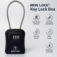thumbnail image 3 of Caja de seguridad para llaves Iron Lock, mediana, impermeable, con código de 4 dígitos, 3 of 9