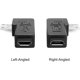 thumbnail image 3 of Adaptador de extensión Micro USB de 5 pines macho a hembra en ángulo de 90 grados izquierdo y derecho de 2 piezas, 3 of 5