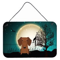 Carolines Treasures BB2320DS812 Halloween Scary Dachshund Red Brown Wall or Door Hanging Prints 8x12 multicolor