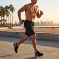 thumbnail image 5 of Men's 100% Polyester Performance Shorts with Pockets, Black S, 1 Count, 1 Pack, 5 of 6