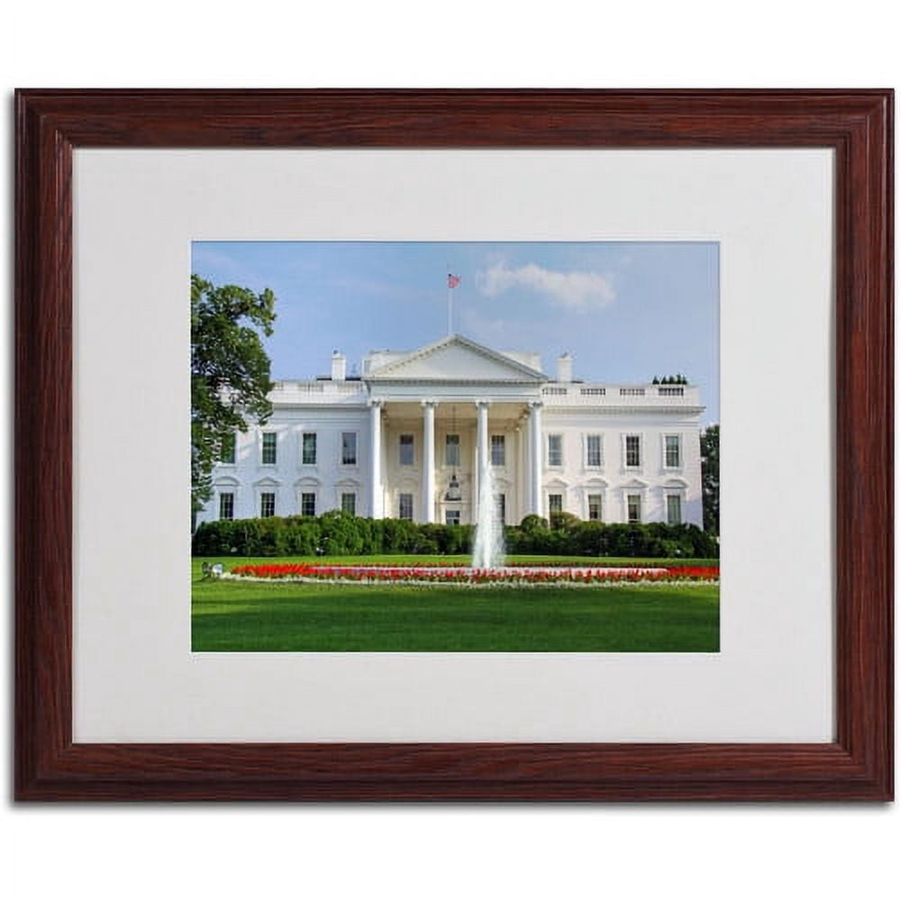 CATeyes 'White House' Matted Framed Art - 16x20 Inches - Wood Frame (MZ0252-W1620MF)