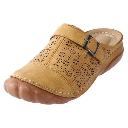 

dmqupv Womens Shoes Brown Womens Sandals Fashion Summer Women Sandals Wedge Heel Thick Sole Hollow Women Sandals Size 10 Khaki 8