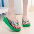 thumbnail image 2 of ZTTD Fashion Spring And Summer Women Slippers Flip Flops Thick Bottom Wedge Heel Colorful Casual Beach Shoes Women's Slipper A, 2 of 9