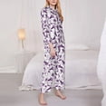 thumbnail image 3 of Fotbe Violets Flowers Pattern Long Sleeve Pajama Set for Women,Sleepwear Set,2-piece Loungewear Set,Soft PJs Comfy Nightwear with Pockets -XX-Large, 3 of 7