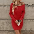 thumbnail image 4 of Women's Fall Fashion Long Sleeve Mini Dress Bodycon Short Party Date Night Going Out Dresses Red, 4 of 8