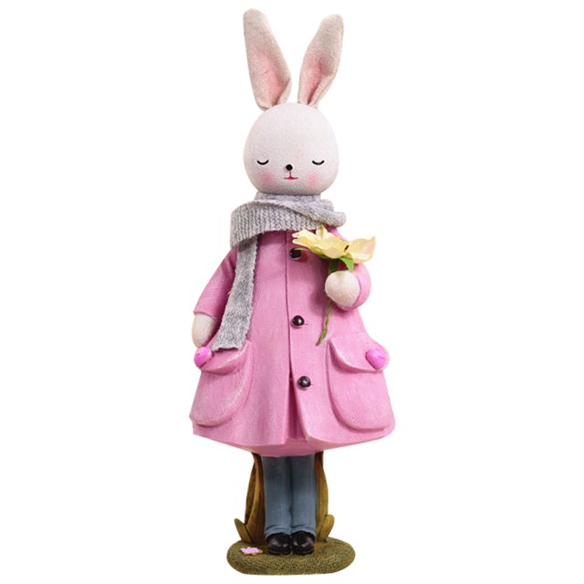 Estatuilla de conejo de Pascua de decoración de escritorio para sala de estar para Pascua de primavera 2024