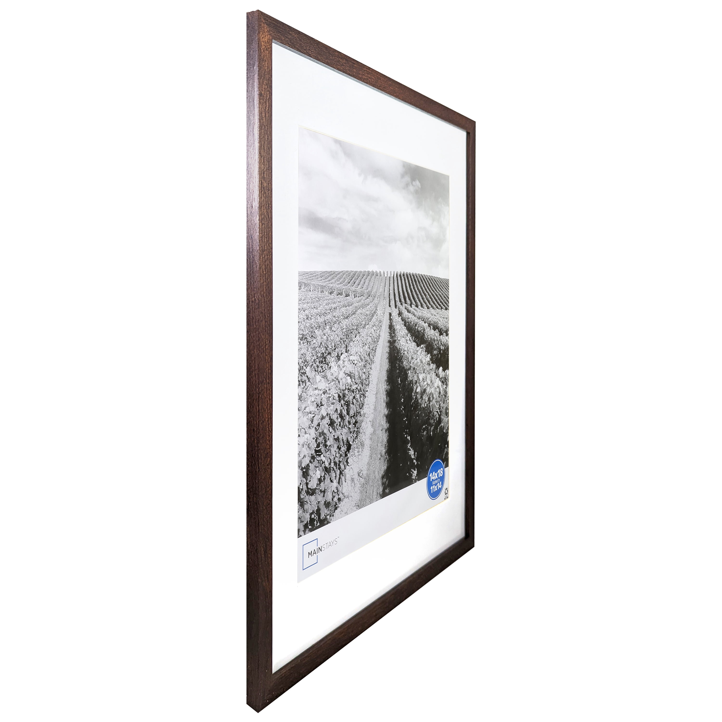 Mainstays 14x18 inch Matted to 11x14 inch Brown 0.5" Picture Frame - 2 Pack