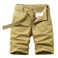 thumbnail image 3 of Migroa Mens Flat Front Golf Short Work Dress Short with Pockets Casual Shorts Summer Beach Shorts Pants Lightweight Skinny Casual with Expandable Waist Summer Shorts Khaki L, 3 of 7