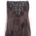 thumbnail image 4 of SAYFUT 24" Long Curly Wavy Full Head Clip in Synthetic Hair Extensions Double Weft 7 Pieces 16 Clips 160g Medium Brown, 4 of 4