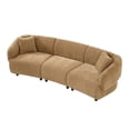 thumbnail image 3 of Christopher Knight Home 98.5" Curved Contemporary 3-Seat Sofa with Upholstered Plush Seating, Mocha, 3 of 9