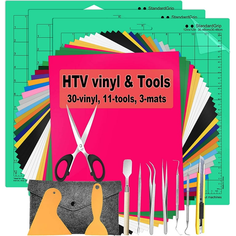 HTVRONT HTV Heat Transfer Vinyl Bundle 14 Pack 12 x 3FT HTV Vinyl  Roll,Iron on Vinyl for Cricut Easy Cut and Weeding(14 Assorted Colors)