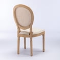 thumbnail image 5 of Gzxs French-Style Dining Chairs Set of 2, Armless Accent Side Chairs with Rattan Backrest and Linen Upholstered Seat, Beige, 5 of 10