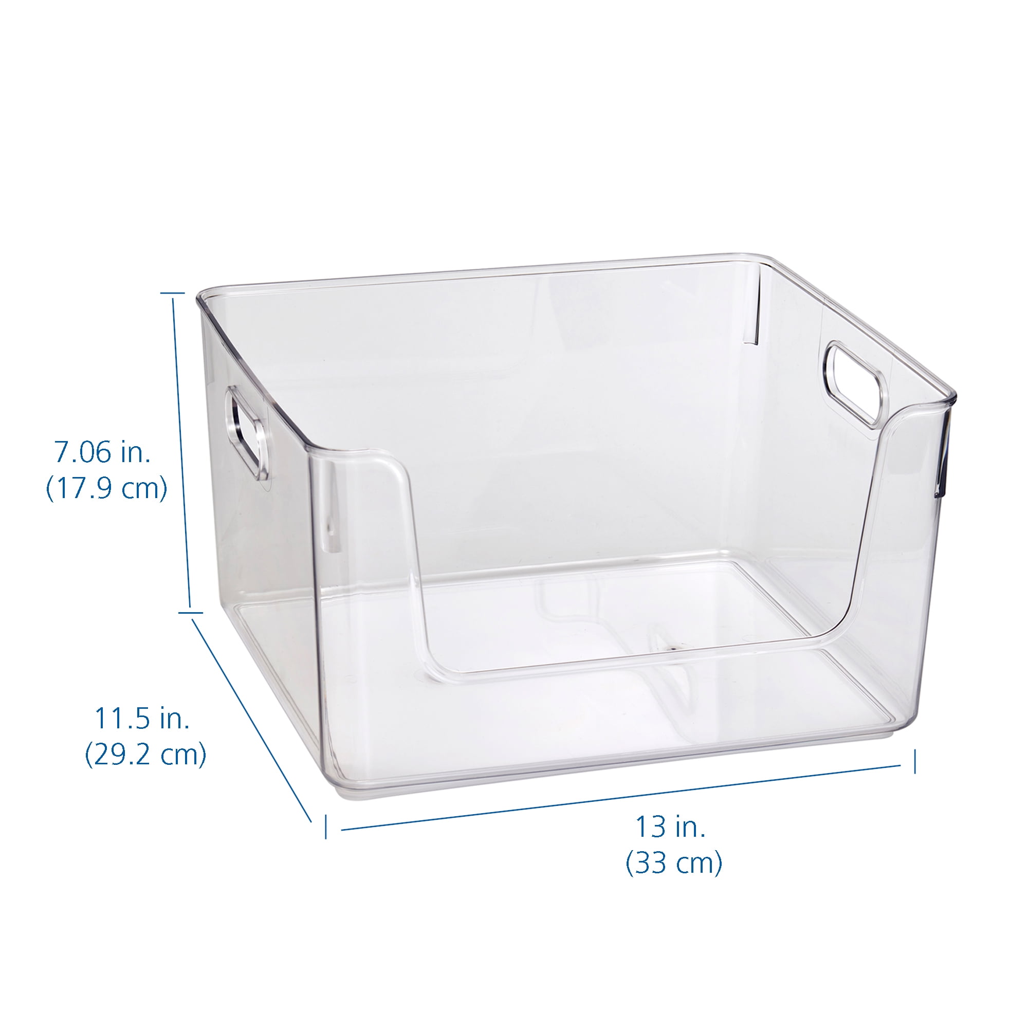 Mainstay - Brandclub - Mainstays Clear Glossy Plastic Open Front Organizer  Bin , Single Size Organizer Bin, Adult Size, image size:2000x2000