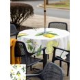 thumbnail image 5 of Outdoor Tablecloth with Umbrella Hole for Patio/Picnic/Party/Camping, Yellow Lemon Summer Waterproof Table Cloth Square Cover Washable, Farmhouse Tropical Fruit Watercolor (54"x 54"), 5 of 8