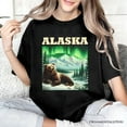 thumbnail image 5 of Majestic Alaska State Wilderness Vintage T-Shirt, Northern Lights Grizzly Bear Tee and Nature Souvenir, 5 of 5
